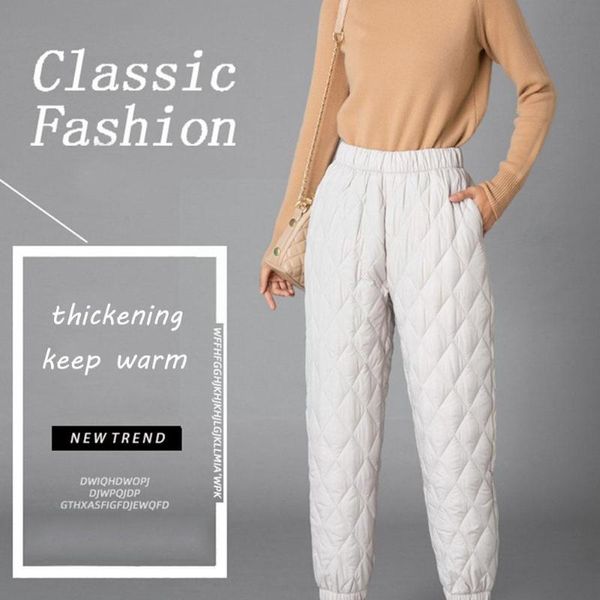 women's pants & capris women winter warm down cotton padded quilted trousers casual elastic waist y9e9, Black;white
women's pants & capris women winter warm down cotton padded quilted trousers casual elastic waist y9e9, Black;white