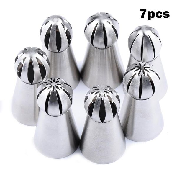 stainless steel cake decor piping tips set with coupler 6/7/12pcs spherical russian style cream nozzle for baking sp99 & pastry tools 
stainless steel cake decor piping tips set with coupler 6/7/12pcs spherical russian style cream nozzle for baking sp99 & pastry tools