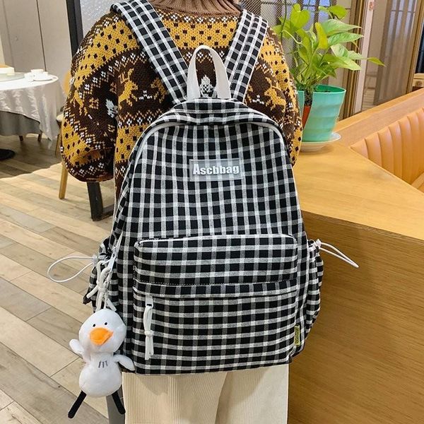 school bags student plaid backpack nylon backbags for women cute girls travel bagpack mochila 2021
school bags student plaid backpack nylon backbags for women cute girls travel bagpack mochila 2021