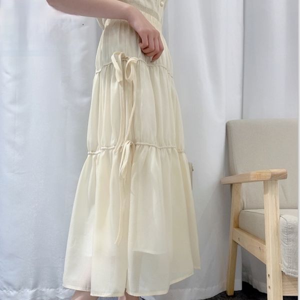 summer elastic waist gauze white skirt drawstring half-body shirring pleat long skirts women krorean fashion a-line elegant 210603, Black
summer elastic waist gauze white skirt drawstring half-body shirring pleat long skirts women krorean fashion a-line elegant 210603, Black