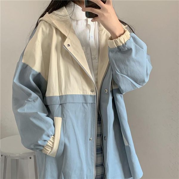 women's jackets korean fashion student overalls jacket vintage female spring autumn women hooded loose casual girls coats outwears, Black;brown
women's jackets korean fashion student overalls jacket vintage female spring autumn women hooded loose casual girls coats outwears, Black;brown