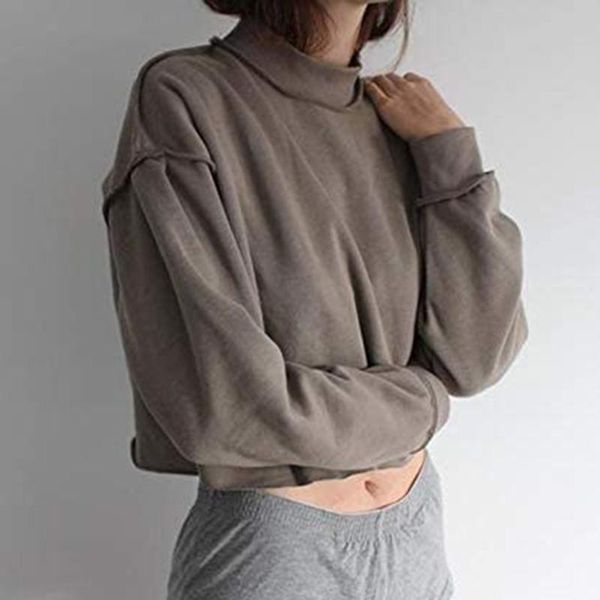 women's hoodies & sweatshirts korean fashion women cropped stand collar loose fleece short outer seam pullover harajuku drop shoulder, Black
women's hoodies & sweatshirts korean fashion women cropped stand collar loose fleece short outer seam pullover harajuku drop shoulder, Black