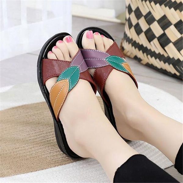 slippers women sandals 2021 summer leather leaves casual flat fashion shoes beach female sandalias size 36-41, Black
slippers women sandals 2021 summer leather leaves casual flat fashion shoes beach female sandalias size 36-41, Black