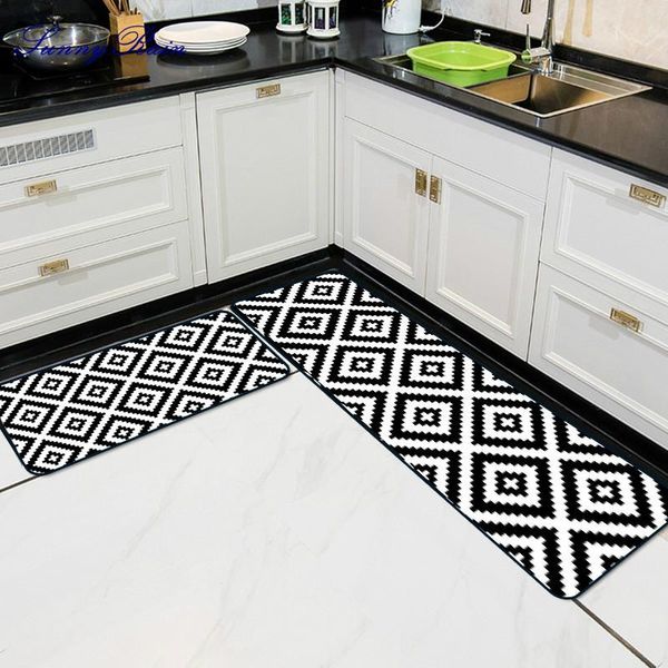 sunnyrain 2-piece set black and white rug for kitchen geometric area slip resistant bathroom rugs carpets
sunnyrain 2-piece set black and white rug for kitchen geometric area slip resistant bathroom rugs carpets