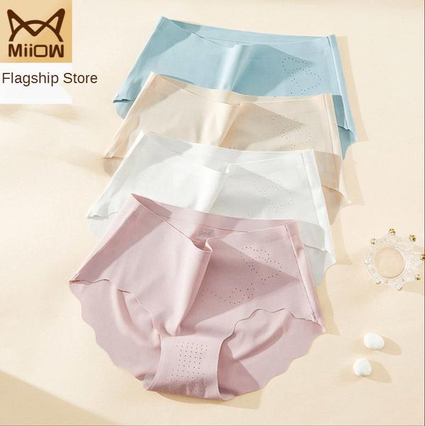 women's panties miiow ice silk seamless underwear spring and summer thin breathable girl cotton antibacterial crotch mid-waist briefs, Black;pink
women's panties miiow ice silk seamless underwear spring and summer thin breathable girl cotton antibacterial crotch mid-waist briefs, Black;pink