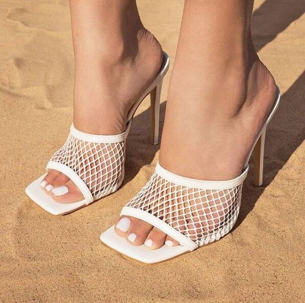 slippers pu square head peep toe high heel mesh summer fashion slip on thin heels slides women mules party, Black
slippers pu square head peep toe high heel mesh summer fashion slip on thin heels slides women mules party, Black