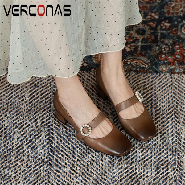 dress shoes verconas spring casual retro women pumps est pearl buckle mary janes high heels woman round toe genuine leather, Black
dress shoes verconas spring casual retro women pumps est pearl buckle mary janes high heels woman round toe genuine leather, Black