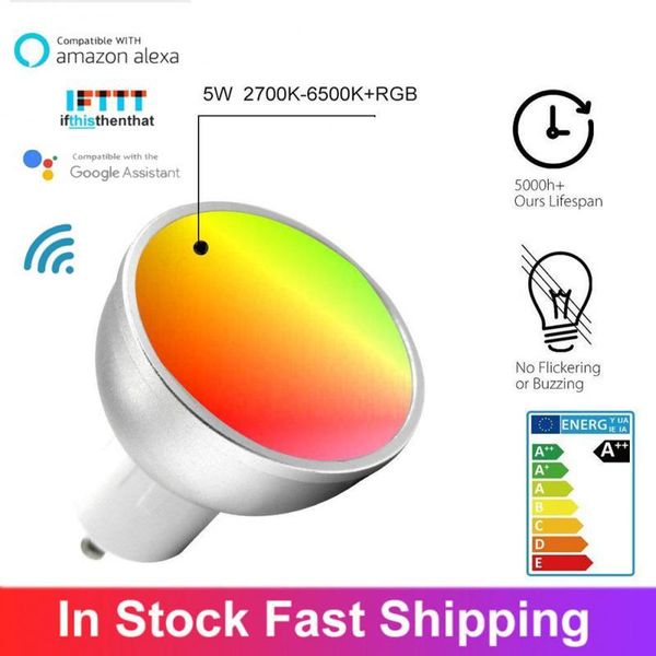 bulbs gu10 smart voice control wifi lamp led rgb light dimmable 5w rgbw colorful changing bulb white decor home 2835
bulbs gu10 smart voice control wifi lamp led rgb light dimmable 5w rgbw colorful changing bulb white decor home 2835