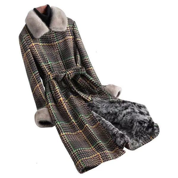 women's wool & blends women coat female winter jacket lady tweed en imitation liner mid-length mink fur collar overcoat a463 p02c, Black
women's wool & blends women coat female winter jacket lady tweed en imitation liner mid-length mink fur collar overcoat a463 p02c, Black