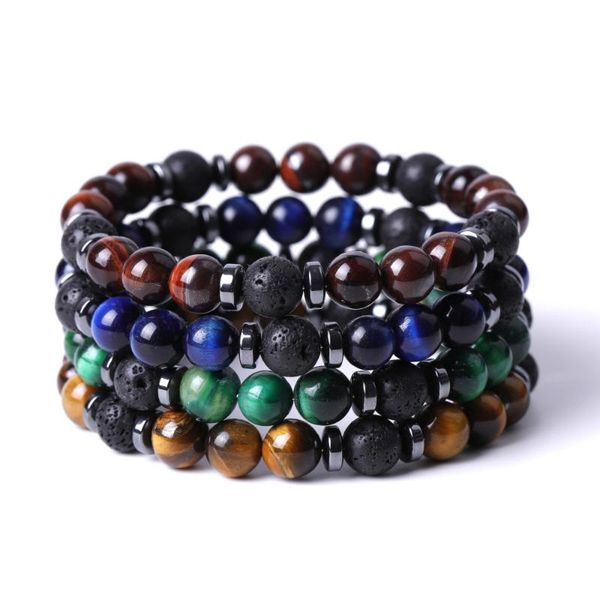 energy natural stone bracelets 8mm round ball beaded strand colorful red blue tiger eye black lava for women men punk charm, Golden;silver
energy natural stone bracelets 8mm round ball beaded strand colorful red blue tiger eye black lava for women men punk charm, Golden;silver