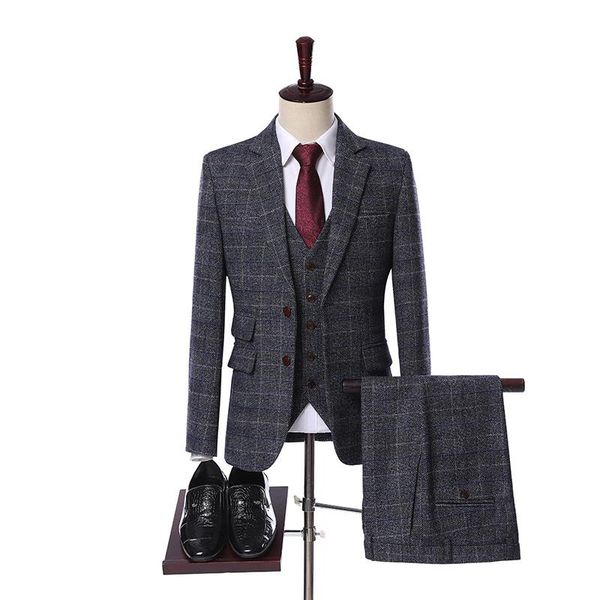 men's suits & blazers grey classic wool tweed plaid custom made men suit retro gentleman style groom tuxedos wedding for 3 piece, White;black
men's suits & blazers grey classic wool tweed plaid custom made men suit retro gentleman style groom tuxedos wedding for 3 piece, White;black