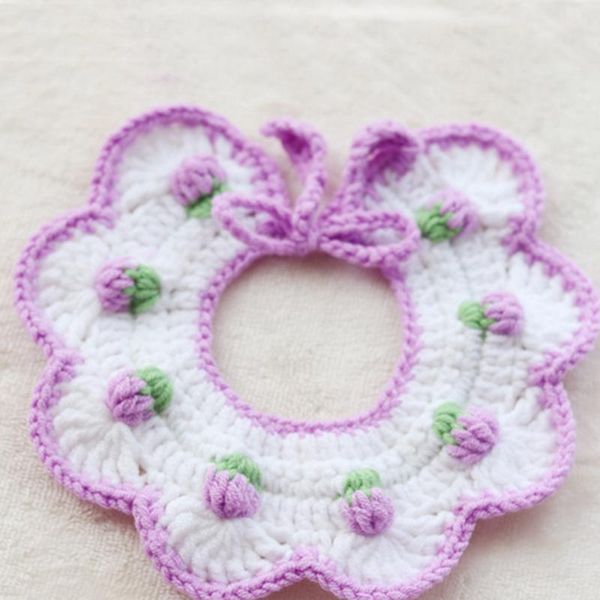 purple woolen cat dog collar bibs sweet bell necklace floral pet scarf cute kitty accessories for small medium kittens rags costumes
purple woolen cat dog collar bibs sweet bell necklace floral pet scarf cute kitty accessories for small medium kittens rags costumes