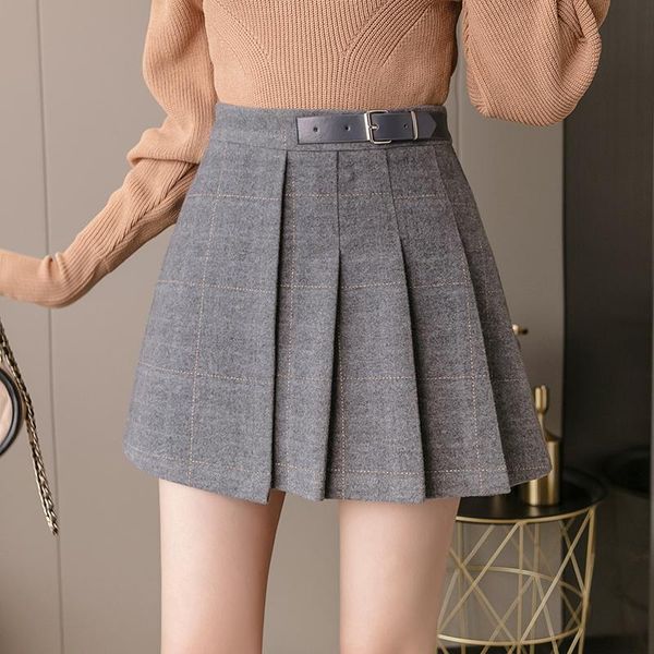 skirts 2021 autumn winter woolen pleated mini skirt with lining high waist zipper up casual a line belt plaid, Black
skirts 2021 autumn winter woolen pleated mini skirt with lining high waist zipper up casual a line belt plaid, Black