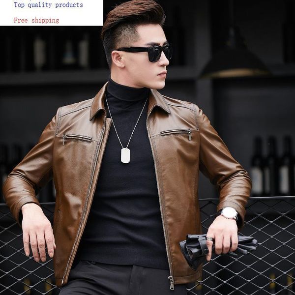 men's leather & faux jacket sheepskin genuine coats men short spring autumn jackets cuero genuino 81x88007 yy275, Black
men's leather & faux jacket sheepskin genuine coats men short spring autumn jackets cuero genuino 81x88007 yy275, Black