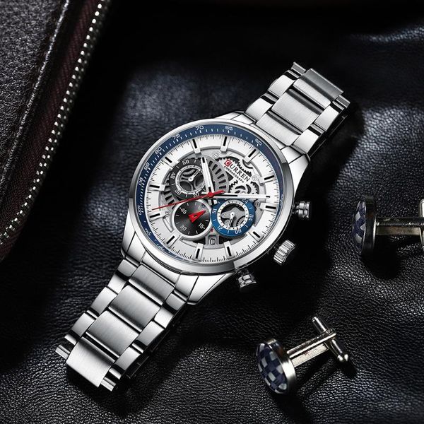 wristwatches curren watches for mens casual military sports with stainless steel luminous hands clock male, Slivery;brown
wristwatches curren watches for mens casual military sports with stainless steel luminous hands clock male, Slivery;brown
