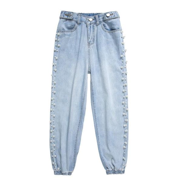 women's jeans -4xl plus size pearl beaded ankle length jogger women spring summer loose elastic waist harem denim pants my1656, Blue
women's jeans -4xl plus size pearl beaded ankle length jogger women spring summer loose elastic waist harem denim pants my1656, Blue