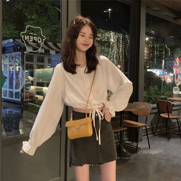 2 colors femme womens 2021 spring autumn loose korean style lace up long sleeve shirt women blouses (cx8045), White
2 colors femme womens 2021 spring autumn loose korean style lace up long sleeve shirt women blouses (cx8045), White