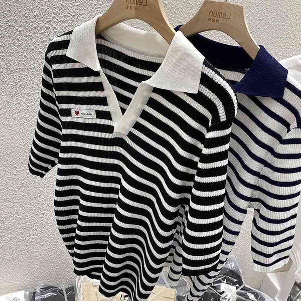 t shirt polo neck women's summer slim fit v-neck stripe small fragrance x crowd short sleeve, White
t shirt polo neck women's summer slim fit v-neck stripe small fragrance x crowd short sleeve, White