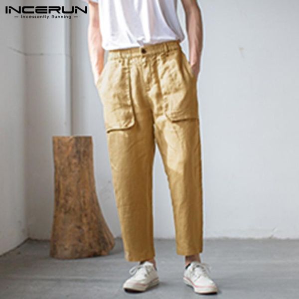 men's pants incerun fashion men solid casual trend wide leg chic big pockets button elastic waist pencil trouser mens sweatpants, Black
men's pants incerun fashion men solid casual trend wide leg chic big pockets button elastic waist pencil trouser mens sweatpants, Black