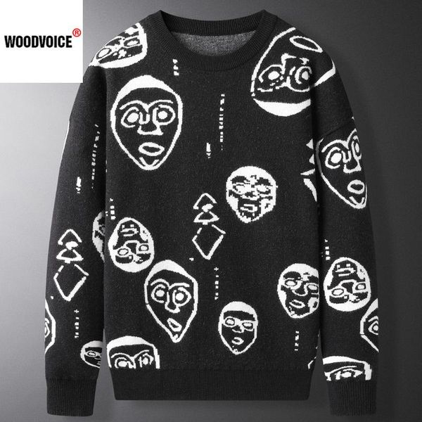men's sweaters knitted sweater men hip hop streetwear vintage pullover 2021 japanese harajuku spring clothing, White;black
men's sweaters knitted sweater men hip hop streetwear vintage pullover 2021 japanese harajuku spring clothing, White;black