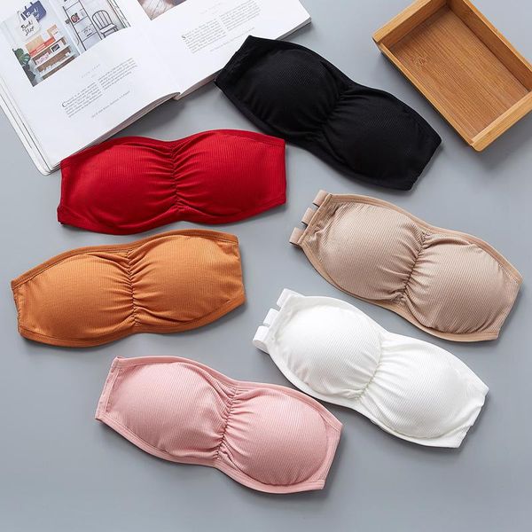 bras seamless strapless bra one-piece wrapped tube removable pads for women soft andeau lingerie, Red;black
bras seamless strapless bra one-piece wrapped tube removable pads for women soft andeau lingerie, Red;black