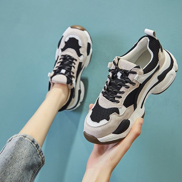 pop shoes women's fashion spring and autumn color matching 2021 korean version leather breathable increased thick soled casual sports, Black;white
pop shoes women's fashion spring and autumn color matching 2021 korean version leather breathable increased thick soled casual sports, Black;white