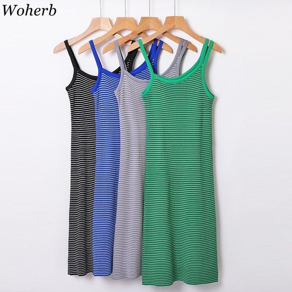casual dresses woherb irregular sling dress slim elastic contrast color striped knitted vestidos summer korean basic bodycon, Black;gray
casual dresses woherb irregular sling dress slim elastic contrast color striped knitted vestidos summer korean basic bodycon, Black;gray