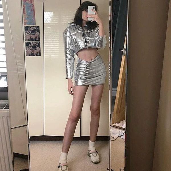 women's two piece pants liva autumn fashion outfits for women 2 set and skirts quilted turtleneck zipper crop mini chain pencil ski, White
women's two piece pants liva autumn fashion outfits for women 2 set and skirts quilted turtleneck zipper crop mini chain pencil ski, White