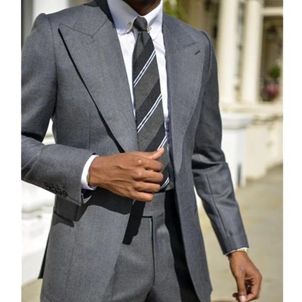 men's suits & blazers dark grey one button mens evening party wear 2 pieces formal peaked lapel coat+pants wedding man tuxedos groom me, White;black
men's suits & blazers dark grey one button mens evening party wear 2 pieces formal peaked lapel coat+pants wedding man tuxedos groom me, White;black