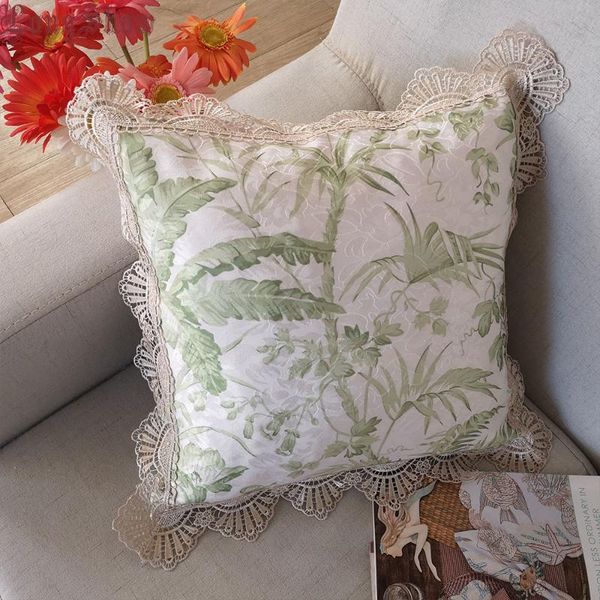 est 100% polyester jacquard fabric 45x45cm square green leaves pillow case cover with elegant lace trimmings
est 100% polyester jacquard fabric 45x45cm square green leaves pillow case cover with elegant lace trimmings