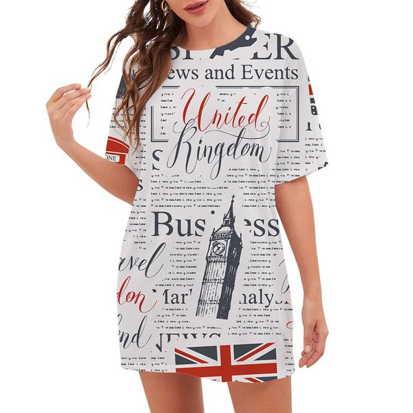 cloocl newspaper women tee printed lady clothes loose short sleeve teens leisure outfits, White
cloocl newspaper women tee printed lady clothes loose short sleeve teens leisure outfits, White