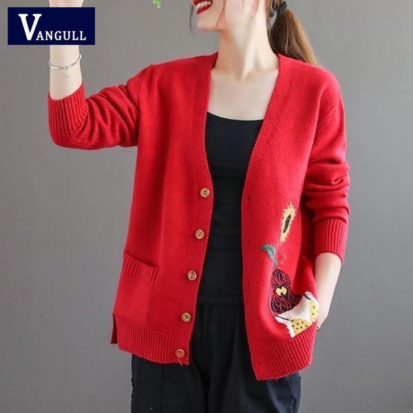women's knits & tees vangull fashion cartoon embroidery women cardigan v-neck knit sweater autumn single breasted female split lady, White
women's knits & tees vangull fashion cartoon embroidery women cardigan v-neck knit sweater autumn single breasted female split lady, White