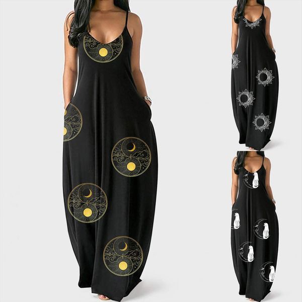 large size 2xl summer women dress sleeveless deep v neck print maxi long dresses ladies fashion clothing, Black;gray
large size 2xl summer women dress sleeveless deep v neck print maxi long dresses ladies fashion clothing, Black;gray