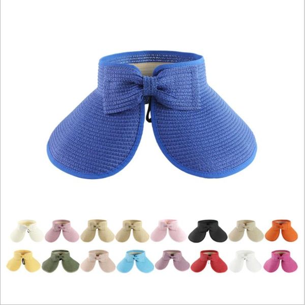 wide brim hats collapsible korean version empty sun protection straw hat shading solid color bow women summer beach visor cap, Blue;gray
wide brim hats collapsible korean version empty sun protection straw hat shading solid color bow women summer beach visor cap, Blue;gray