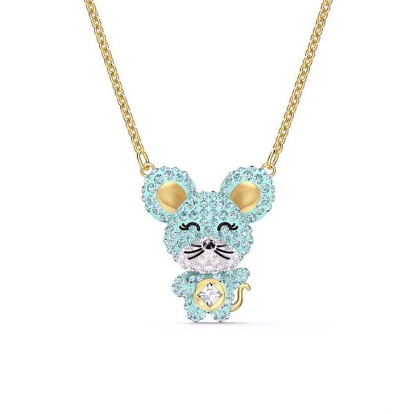 pendant necklaces swa 1:1 necklace cute mouse chinese zodiac choker women jewelry blue, Silver
pendant necklaces swa 1:1 necklace cute mouse chinese zodiac choker women jewelry blue, Silver