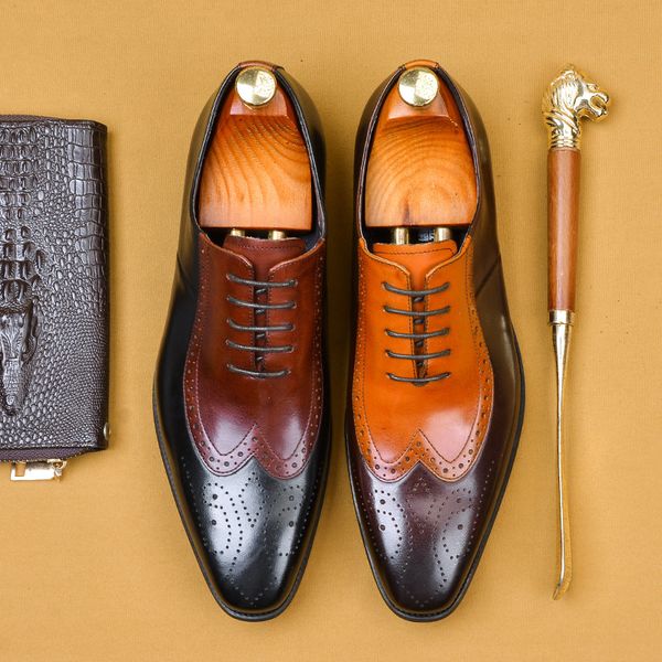 italian mens oxford shoes genuine leather handmade designer brogue shoes party wedding formal office men dress shoes, Black
italian mens oxford shoes genuine leather handmade designer brogue shoes party wedding formal office men dress shoes, Black