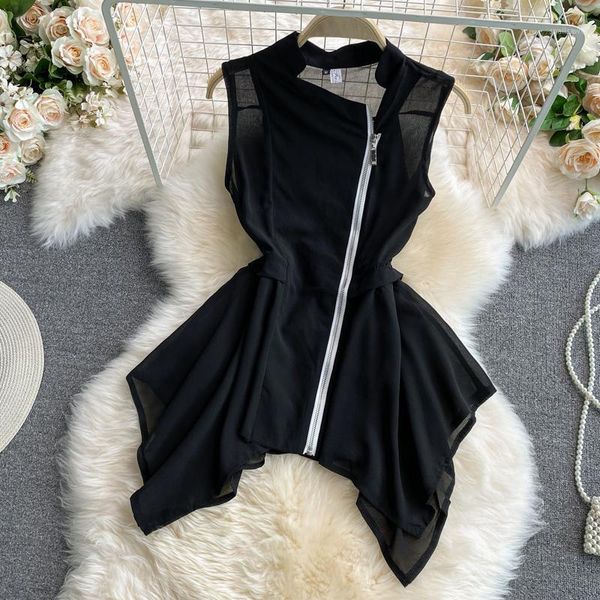 women's blouses & shirts 2021 summer korean fashion women irregular shoulder street mid-length cardigan shirt girls chiffon vest top, White
women's blouses & shirts 2021 summer korean fashion women irregular shoulder street mid-length cardigan shirt girls chiffon vest top, White
