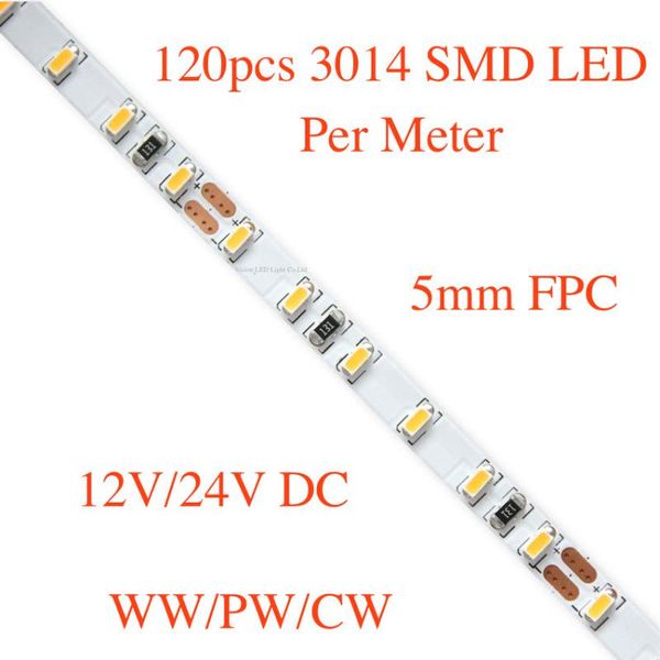 width fpc smd3014 led strip light, 5m a roll/ lot, 120pcs 3014 smd per meter, dc 12v/24v strips
width fpc smd3014 led strip light, 5m a roll/ lot, 120pcs 3014 smd per meter, dc 12v/24v strips