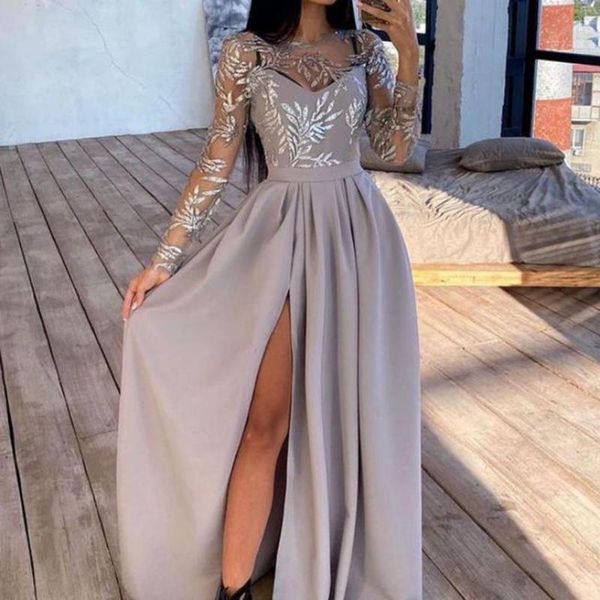 casual dresses lace sleeve high split christmas for women 2021 o-neck bronzing maxi dress streetwear, Black;gray
casual dresses lace sleeve high split christmas for women 2021 o-neck bronzing maxi dress streetwear, Black;gray