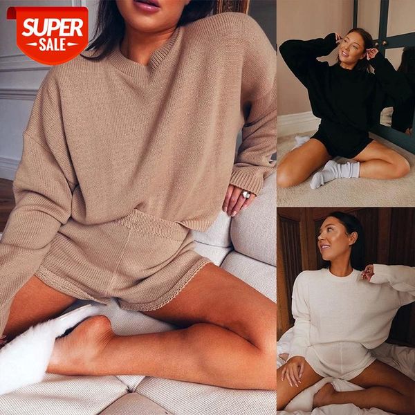 solid color tracksuit women knitted set long sleeve round neck elastic shorts comfort soft casual loose suit homewear #xw2w, White
solid color tracksuit women knitted set long sleeve round neck elastic shorts comfort soft casual loose suit homewear #xw2w, White