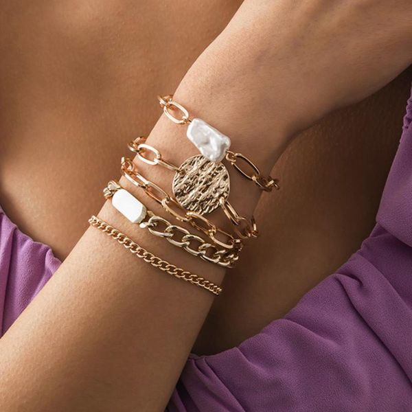 charm bracelets bohemian imitation pearl link chain bangles irregular round sequins wrist on hand jewelry gift, Golden;silver
charm bracelets bohemian imitation pearl link chain bangles irregular round sequins wrist on hand jewelry gift, Golden;silver