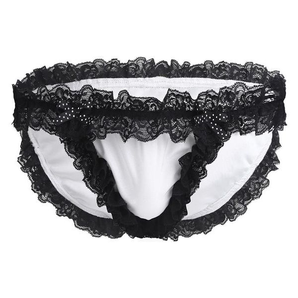 mens panties lingerie floral lace underpants gay pouch bikini briefs underwear with bow for male, Black;white
mens panties lingerie floral lace underpants gay pouch bikini briefs underwear with bow for male, Black;white