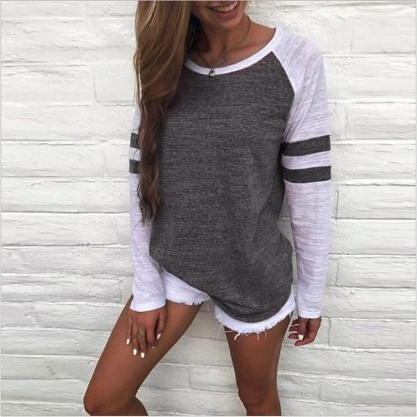 autumn women long sleeve t shirt 2021 striped female stitching round neck fashion loose lady t-shirt1, White
autumn women long sleeve t shirt 2021 striped female stitching round neck fashion loose lady t-shirt1, White