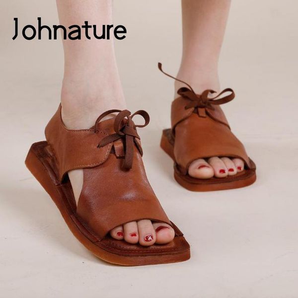 johnature genuine leather retro sandals lace-up women shoes casual sewing flat with leisure concise handmade ladies, Black
johnature genuine leather retro sandals lace-up women shoes casual sewing flat with leisure concise handmade ladies, Black