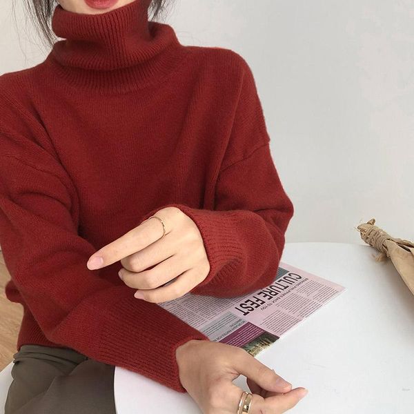 women's sweaters 2021 winter knitted cashmere sweater women elegant loose warm turtle neck pullover vintage outwear lazy oaf female jum, White;black
women's sweaters 2021 winter knitted cashmere sweater women elegant loose warm turtle neck pullover vintage outwear lazy oaf female jum, White;black