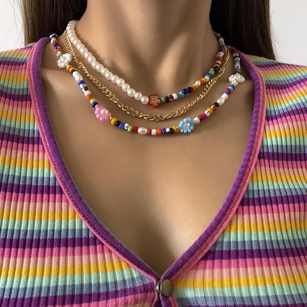 chokers lovoacc bohemia three layers simulation pearl necklace for women ladies candy colour flower beaded accessories, Golden;silver
chokers lovoacc bohemia three layers simulation pearl necklace for women ladies candy colour flower beaded accessories, Golden;silver