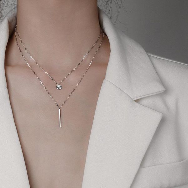 chains fashion necklace stainless steel women men simple long chain rectangular pendant statement couples choker gift, Silver
chains fashion necklace stainless steel women men simple long chain rectangular pendant statement couples choker gift, Silver