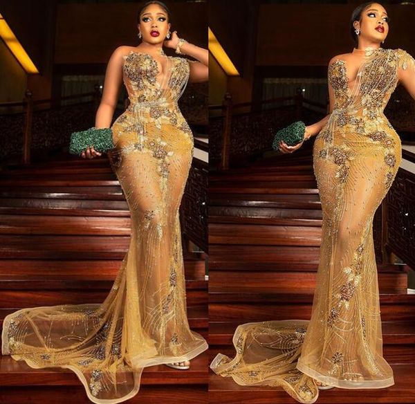 2021 plus size arabic aso ebi gold luxurious mermaid prom dresses lace beaded sheer neck evening formal party second reception gowns dress z, Black
2021 plus size arabic aso ebi gold luxurious mermaid prom dresses lace beaded sheer neck evening formal party second reception gowns dress z, Black