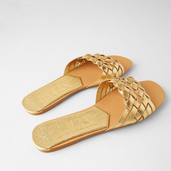 slippers bailamos 2021 golden woven flat heels beach shoes casual sandals woman outdoor flip flops mules slides, Black
slippers bailamos 2021 golden woven flat heels beach shoes casual sandals woman outdoor flip flops mules slides, Black