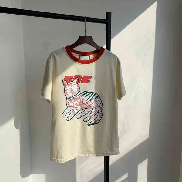 2022 factory wholesale new letter printing fashion color matching short t-shirt female cartoon cat round neck summer loose half sleeve t-shi, White
2022 factory wholesale new letter printing fashion color matching short t-shirt female cartoon cat round neck summer loose half sleeve t-shi, White